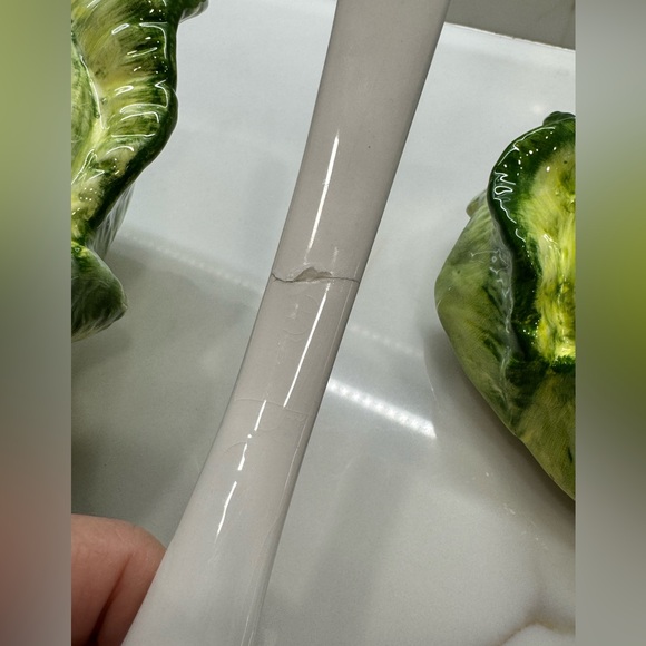 Green Ceramic Cabbage/Lettuce Soup Tureen with Ladle - Picture 9 of 17